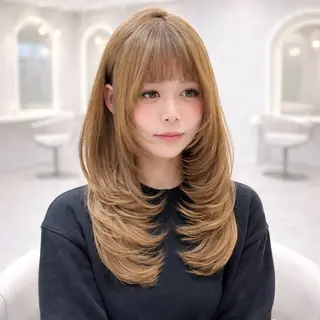 ロング ヘアアレンジ 巻きラク♡レイヤー 🦢こころのヘアスタイル