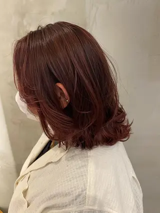 ミディアム カラー パーマ ヘアアレンジ 顔周りcut・ご相談 ＝新宿しずく🇰🇷のヘアスタイル