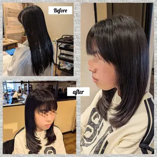 セミロング 吉田 彩のヘアスタイル