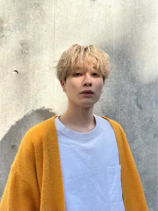 ショート カラー メンズ 🌈艶髪ベージュ🌈 ユウトのヘアスタイル