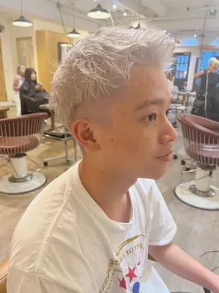 ショート カラー メンズ ‪🌿パーマ大好評 メンズヘア🌿ワタルのヘアスタイル