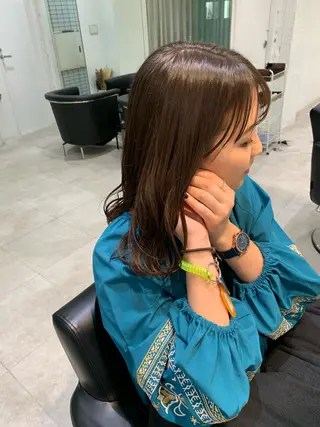 ミディアム ヘアアレンジ 🫧透明感カラー/ ボブ/小笠原汐海🪽のヘアスタイル