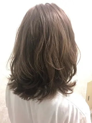 セミロング カラー ブリーチ/髪質改善/ レイヤー/YUTO‎のヘアスタイル