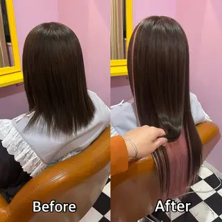 ロング シール+ちび編み込み エクステ梅田🐨のヘアスタイル