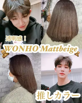 セミロング カラー LIBERTE所属・韓国ヘア🌈加藤 瑠華のヘアスタイル