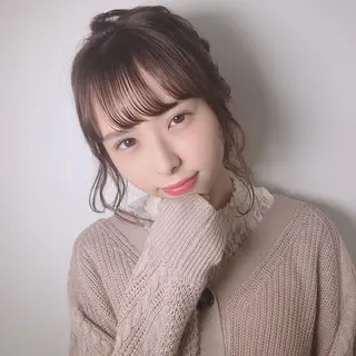 ミディアム ヘアアレンジ 店長/mao/ 前髪/顔周りカットのヘアスタイル
