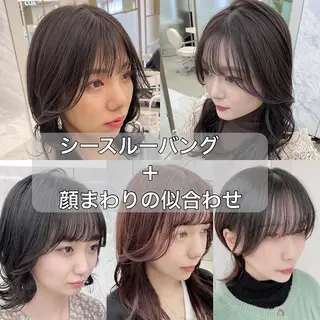 ミディアム カラー COA GINZA 空也/前髪/顔まわりのヘアスタイル