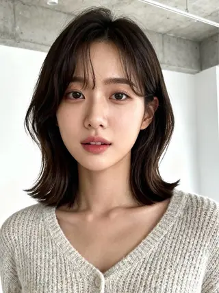 ミディアム カラー 韓国レイヤーカット 🫧大阪梅田レイヤーのヘアスタイル