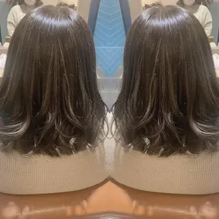 セミロング カラー 韓国🇰🇷 ✂︎hair 内田愛のヘアスタイル