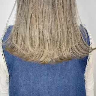 ミディアム カラー Piaコータロー ハイトーン&‪ボブのヘアスタイル