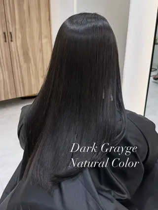 ロング カラー 赤み消し/オリーブ カーキ/福田れんのヘアスタイル