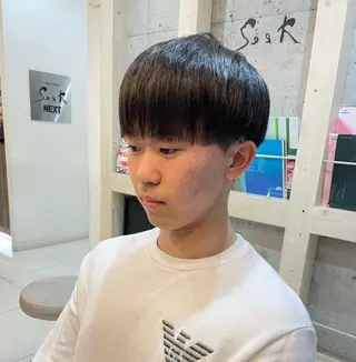 メンズ mao♡ベージュ/ 顔周りカットのヘアスタイル