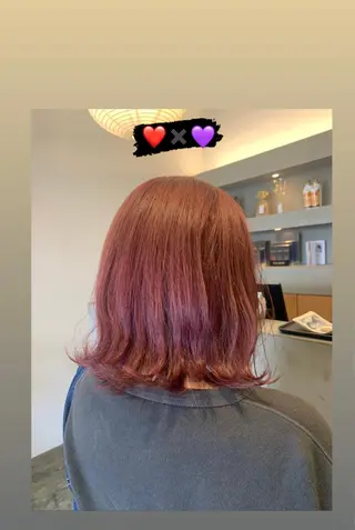 ミディアム カラー ハイトーン職人💗 松本輝美のヘアスタイル