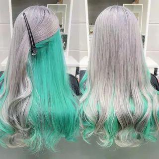 ロング カラー ヘアアレンジ 𝐑𝐈𝐍𝐊𝐀 🐣🩷のヘアスタイル