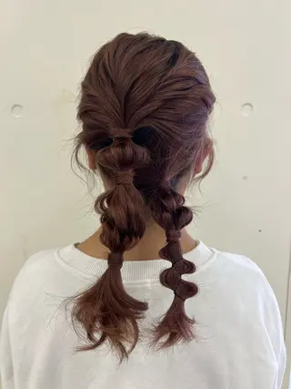 セミロング ヘアアレンジ ダブルカラー特化✨ /透明感カラーゆりあのヘアスタイル