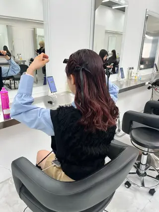 ミディアム カラー ヘアアレンジ 愛されカラー🩷 はるなのヘアスタイル