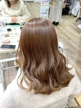 セミロング カラー ピンク・ラベンダー/ レイヤー/NANAのヘアスタイル