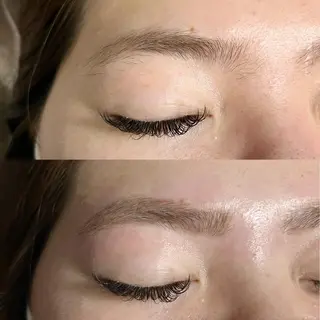 アイブロウ ブリーチなしカラー ダブルカラーエクステのヘアスタイル