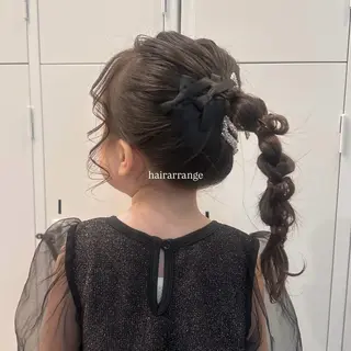 セミロング ヘアアレンジ キッズ makoto / 韓国風ヘア🎀🪄︎のヘアスタイル