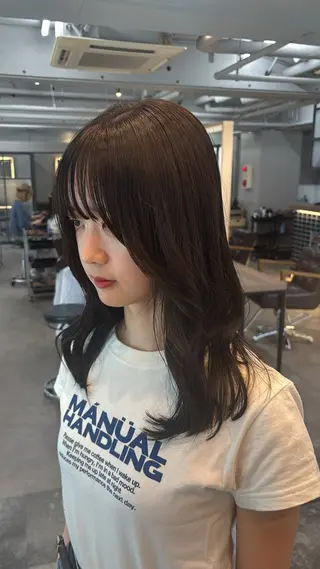 カラー レイヤー✂︎ぷつボブ 艶カラー🤍noaのヘアスタイル