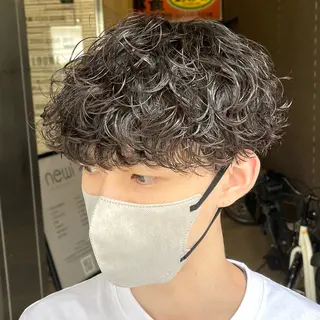 ミディアム パーマ メンズ 立川/メンズパーマ 厚進太郎のヘアスタイル