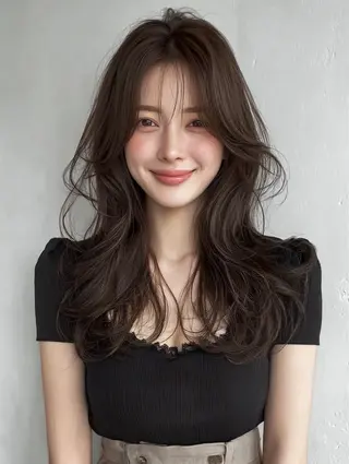 ロング カラー 天王寺髪質改善なら よしみさん✨のヘアスタイル