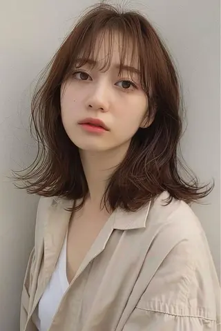 ミディアム 最新ケアカラー 髪質改善YUTOのヘアスタイル