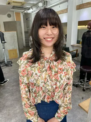 ミディアム カラー 森貴裕/ベージュ/ パーマ/オリーブのヘアスタイル