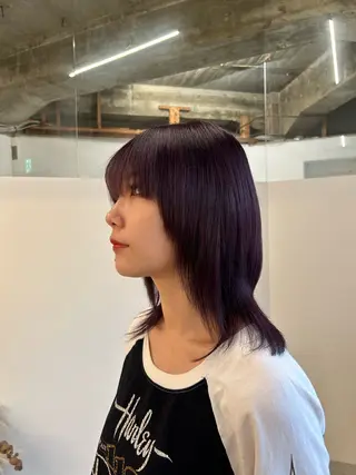 ミディアム カラー 新貝楓🌀 透明感カラーのヘアスタイル