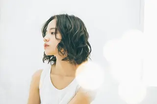 ミディアム カラー パーマ 頭皮ケア&髪質改善 美容室Atomのヘアスタイル