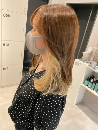 ミディアム カラー レイヤー×髪質改善 ×透明感/杉田 圭のヘアスタイル