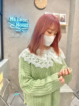 セミロング カラー mood tatemachiのヘアスタイル