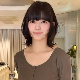 ミディアム モデル募集/山田蓮/ レイヤーボブのヘアスタイル