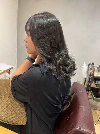 セミロング カラー 地毛風ストレート ミニボブ🌷江梨🍎のヘアスタイル