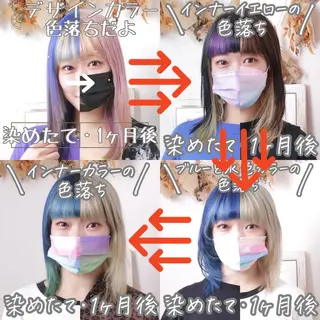 ミディアム カラー パーマ ヘアアレンジ アイブロウ 推し活専用 【派手髪】飯野ゆかりのヘアスタイル