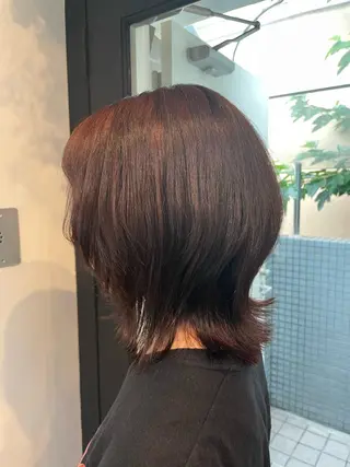 ミディアム カラー yu-kaハッシュ カット/韓国レイヤーのヘアスタイル