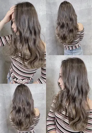 セミロング カラー _WHITE 高槻のヘアスタイル