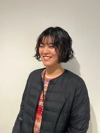 ショート パーマ Nary裏寺所属・Yuuna 京都美容室のヘアスタイル