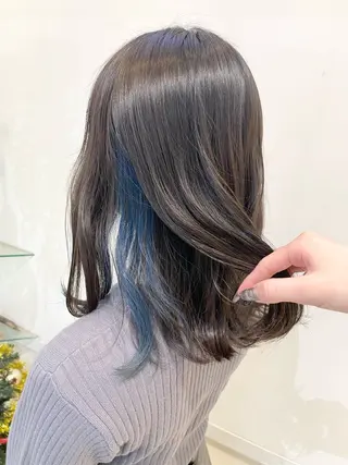 ミディアム カラー 髪質改善カラー🤍 エクステ✨君島由実子のヘアスタイル