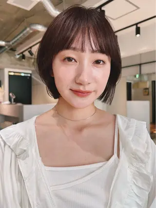 ショート カラー パーマ 🫧小顔×似合わせ× 透明感カラー🫧のヘアスタイル