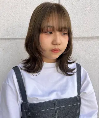 ミディアム カラー tomu/大名/艶髪 髪質改善/透明感のヘアスタイル