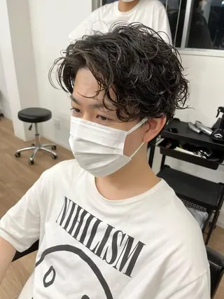 ショート カラー パーマ ヘアアレンジ メンズ 💎髪質改善特化💎 RUITOのヘアスタイル