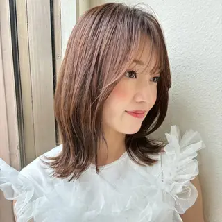 ミディアム レイヤーカット／韓国 🤎きのした いちかのヘアスタイル