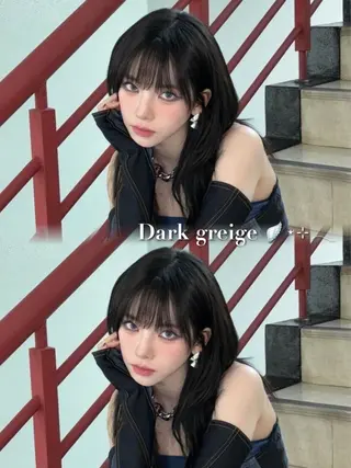 セミロング カラー 韓国風暗髪🐈‍⬛ KOUMI🪽のヘアスタイル