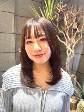 セミロング 学生人気no.1 🦋ナツミのヘアスタイル