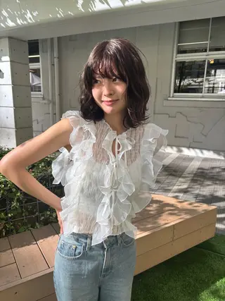 ミディアム カラー sion nozomi🎀のヘアスタイル