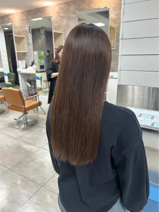 セミロング 縮毛矯正✖髪質改善 仁木伸明のヘアスタイル