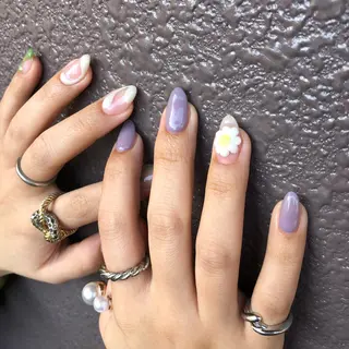 ロング カラー ヘアアレンジ キッズ ネイル マツエク・マツパ 福田 加奈のネイルデザイン