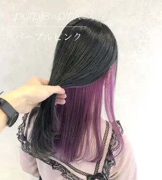 セミロング カラー 代表/七瀬/ギャル/ シールエクステ/渋谷のヘアスタイル