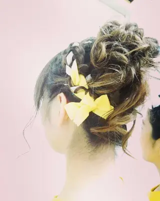 ヘアアレンジ セミロング Hair&Make Delight*のヘアスタイル